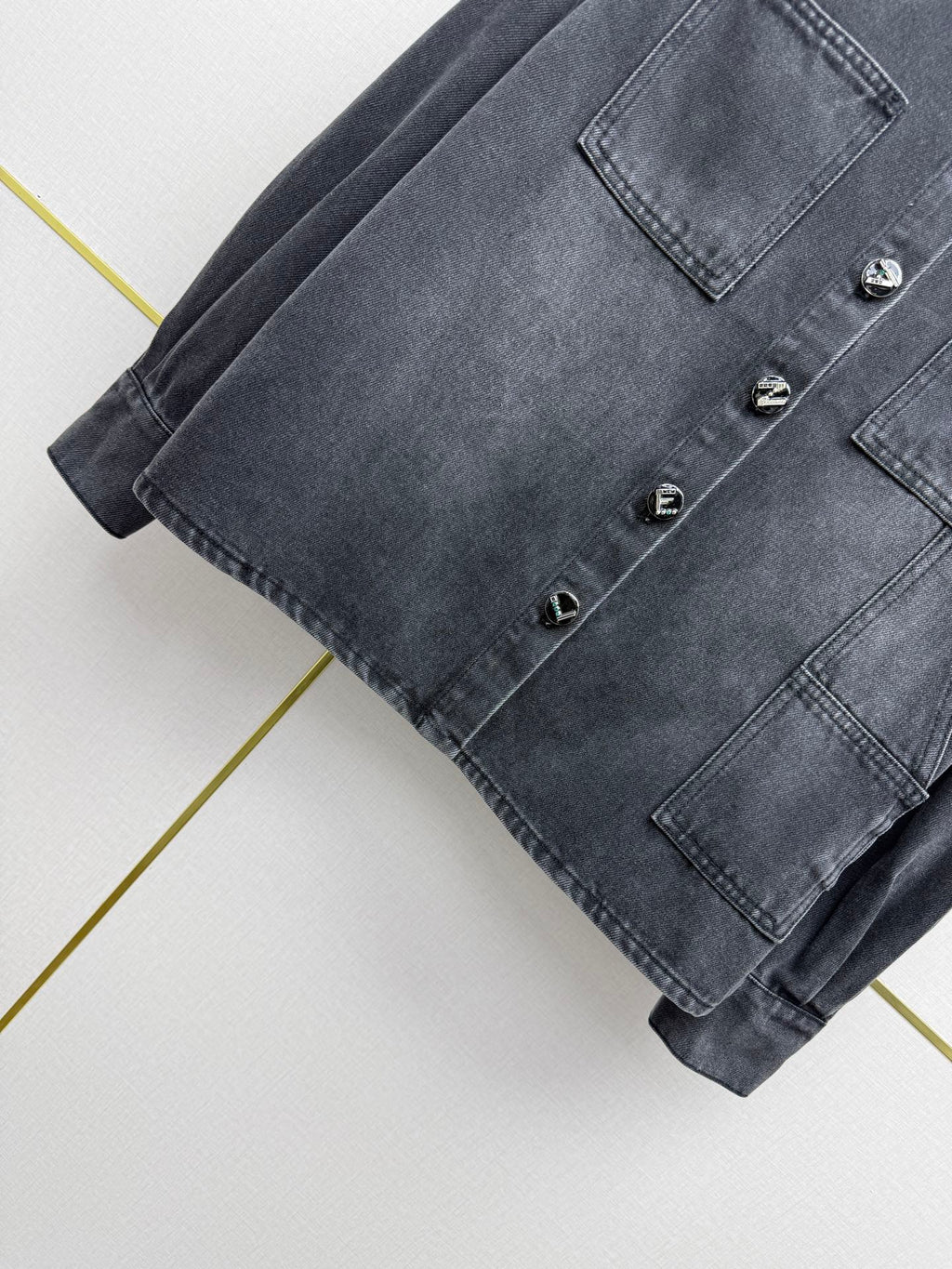Chanel/Embroidered Straight-Leg Denim Trousers
