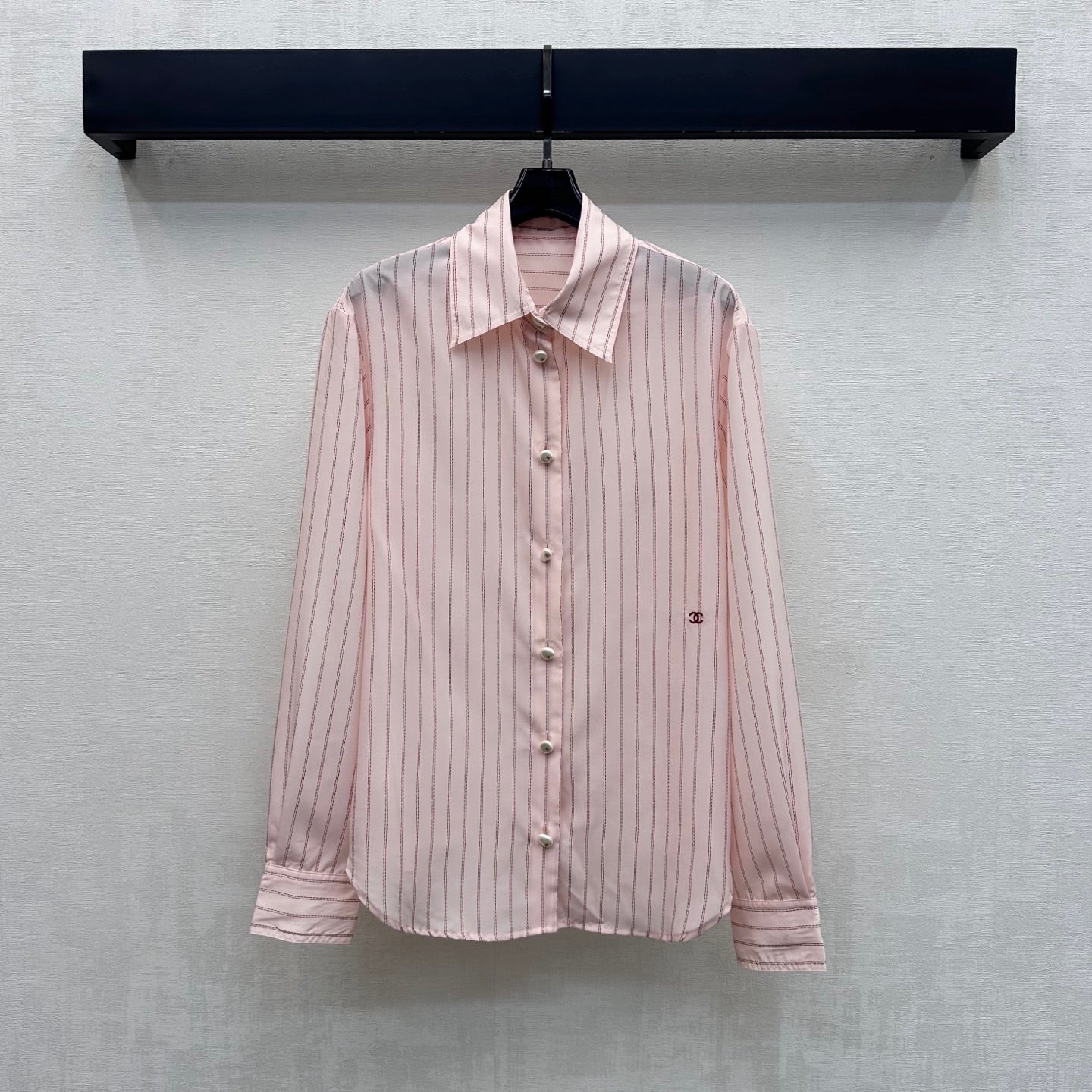Chanel/Striped Shirt with Self-Tie Waist
