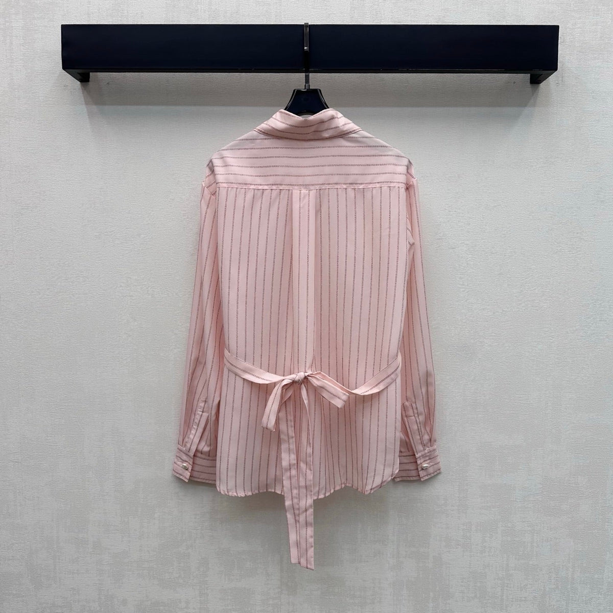 Chanel/Striped Shirt with Self-Tie Waist