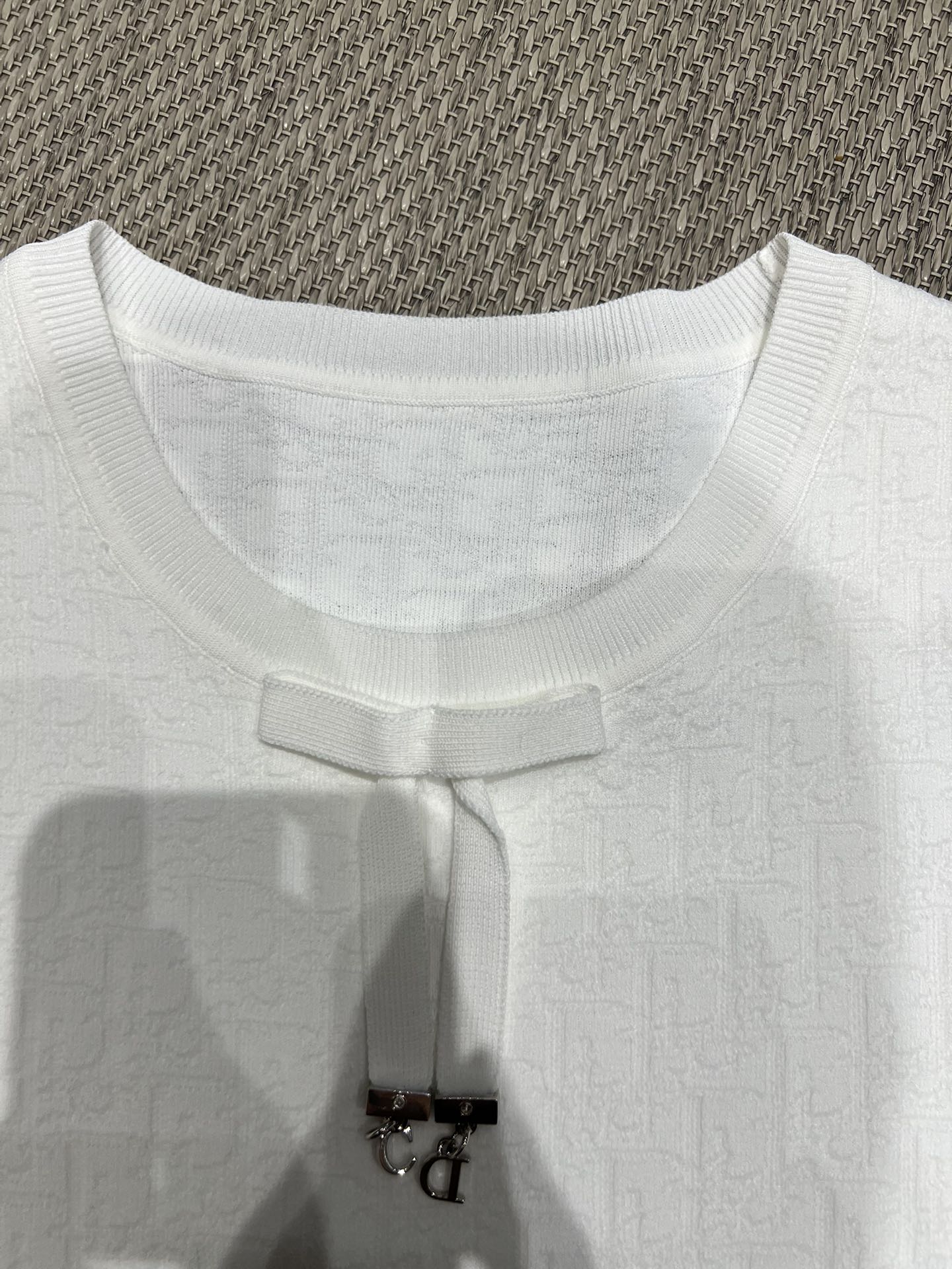Short-Sleeve Knit Top with Tie Detail