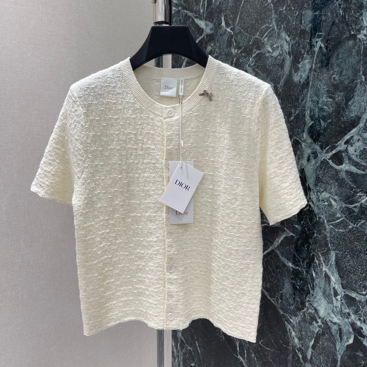 Short-Sleeve Knit Cardigan