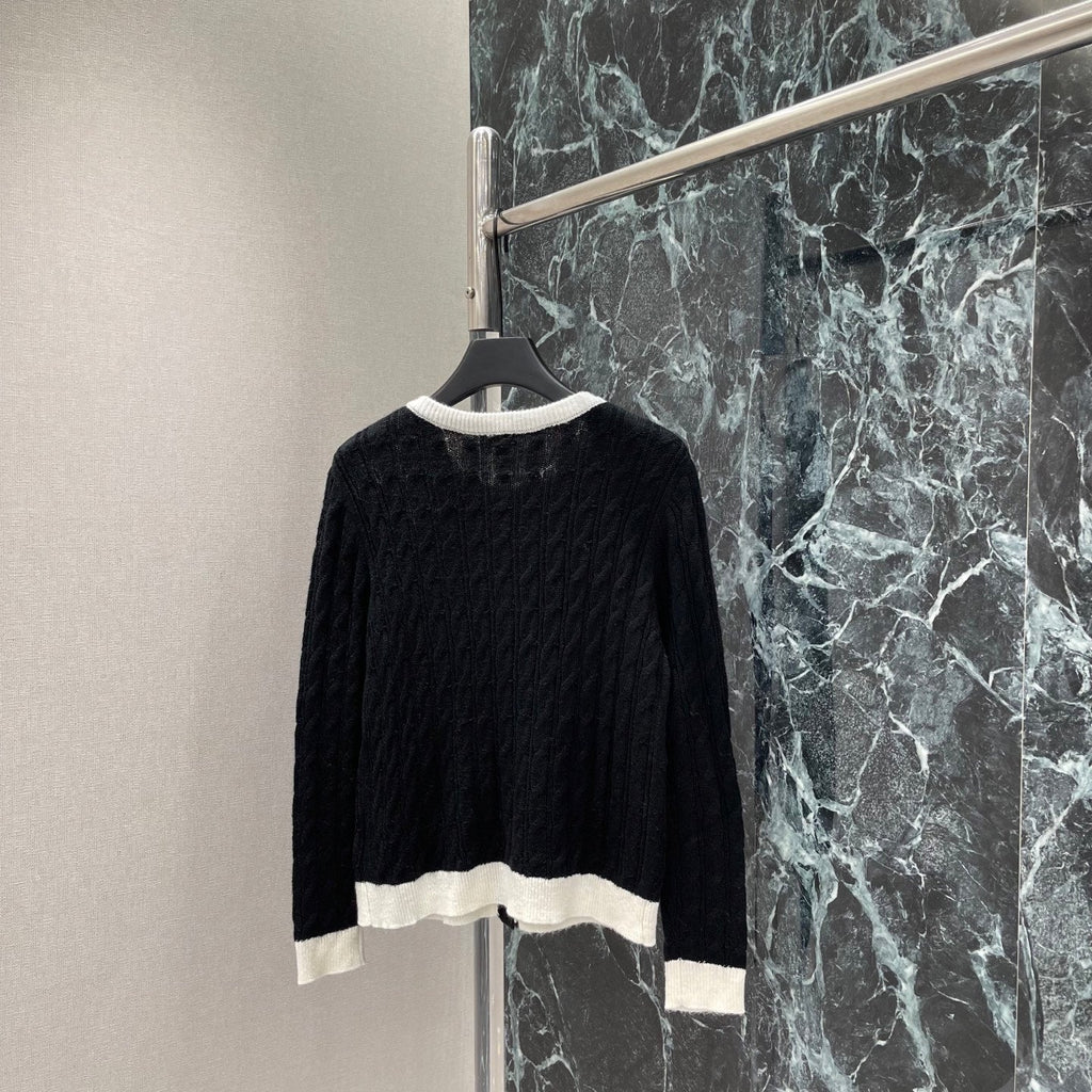 Color-block knit cardigan