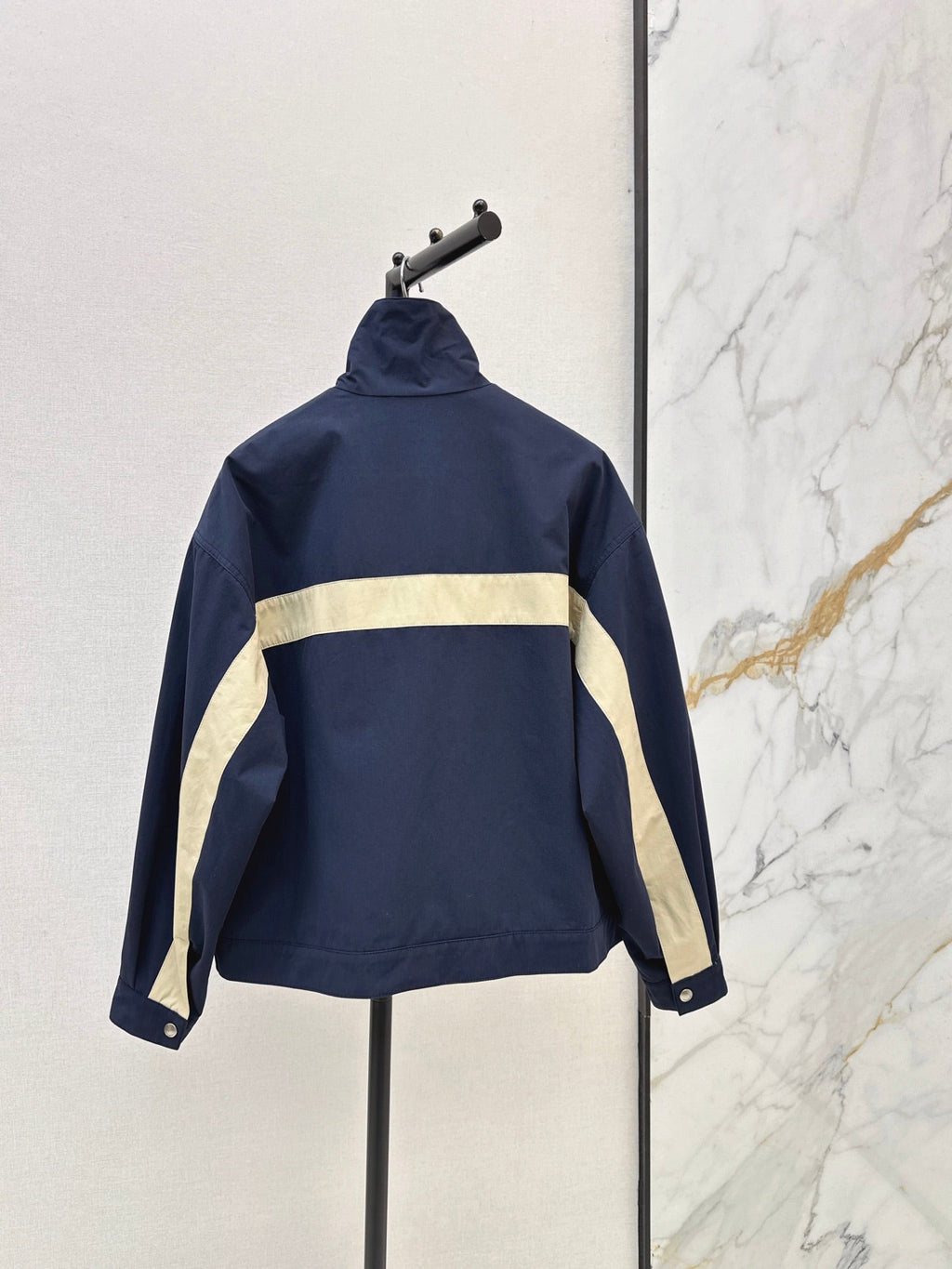 Color-Block Stand-Collar Jacket