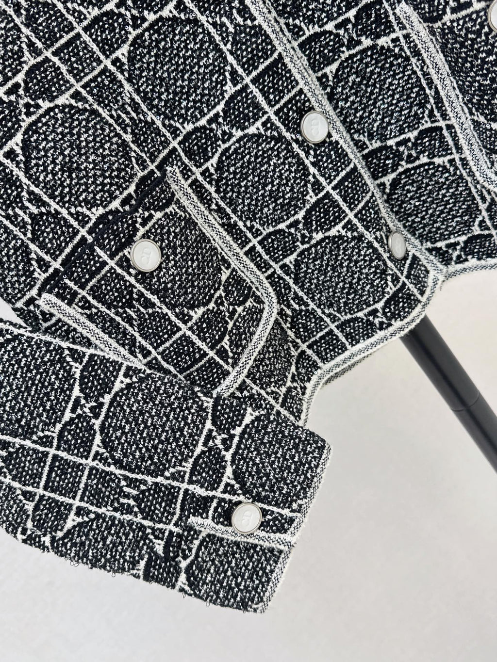 Cannage-pattern knit cardigan