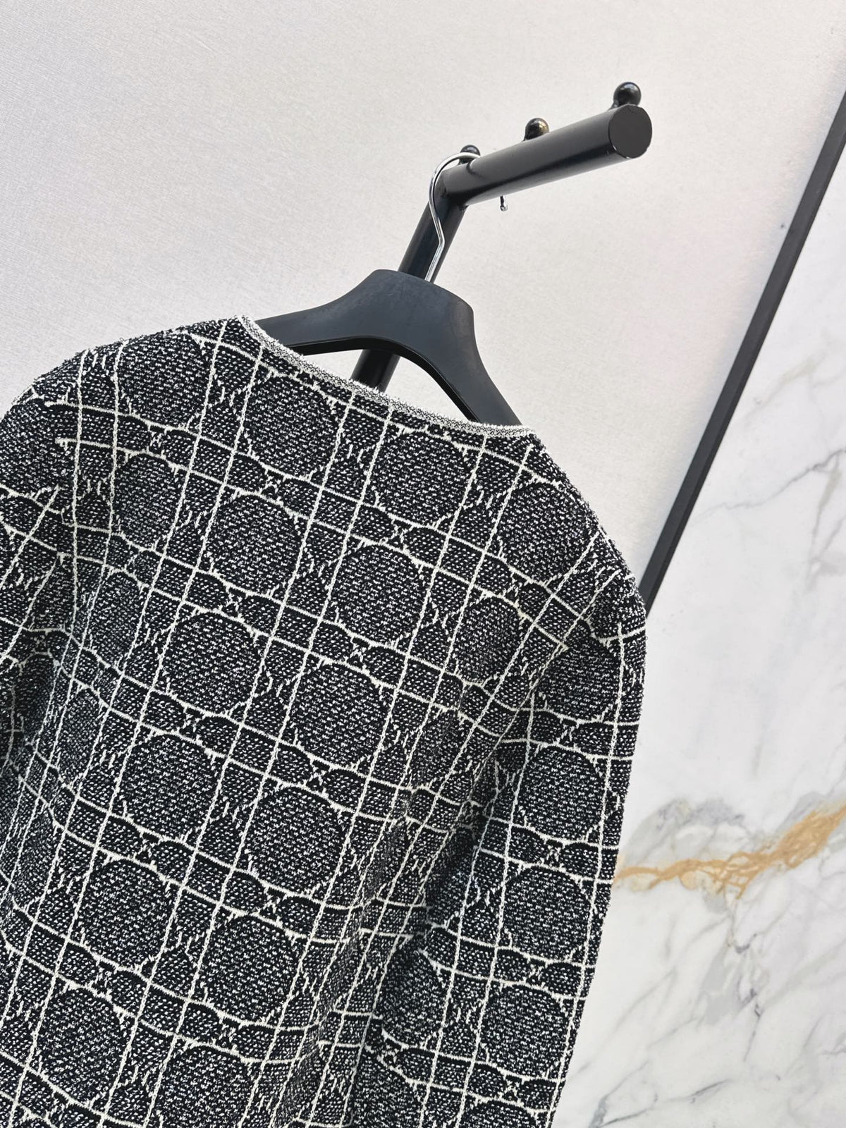 Cannage-pattern knit cardigan
