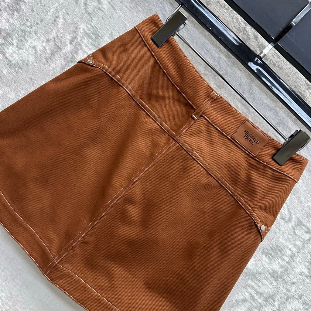 Hermès/26 New Denim Skirt