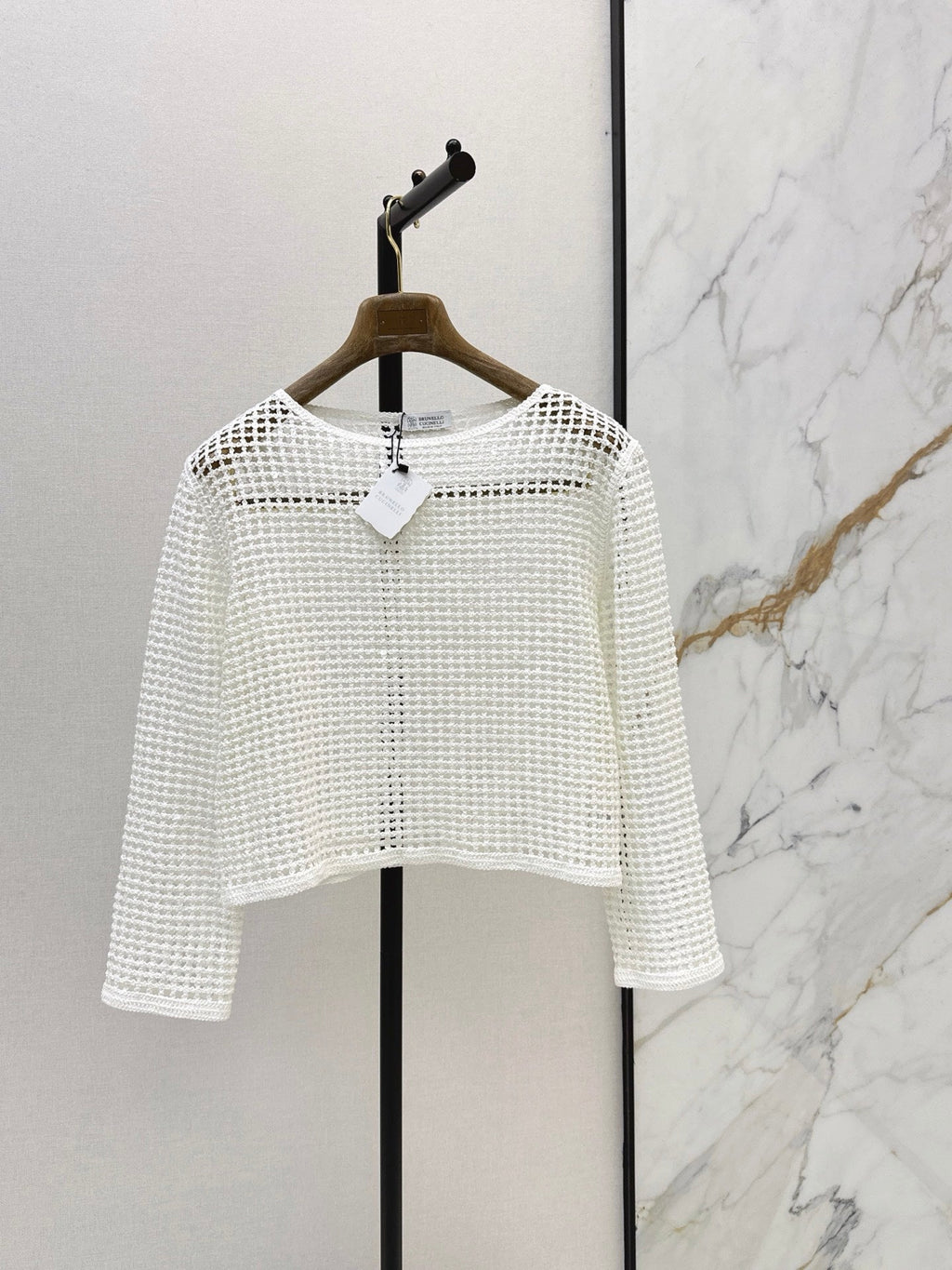 Brunello Cucinelli/ 26 Early Autumn New Hollow-Out Long Sleeve Knit