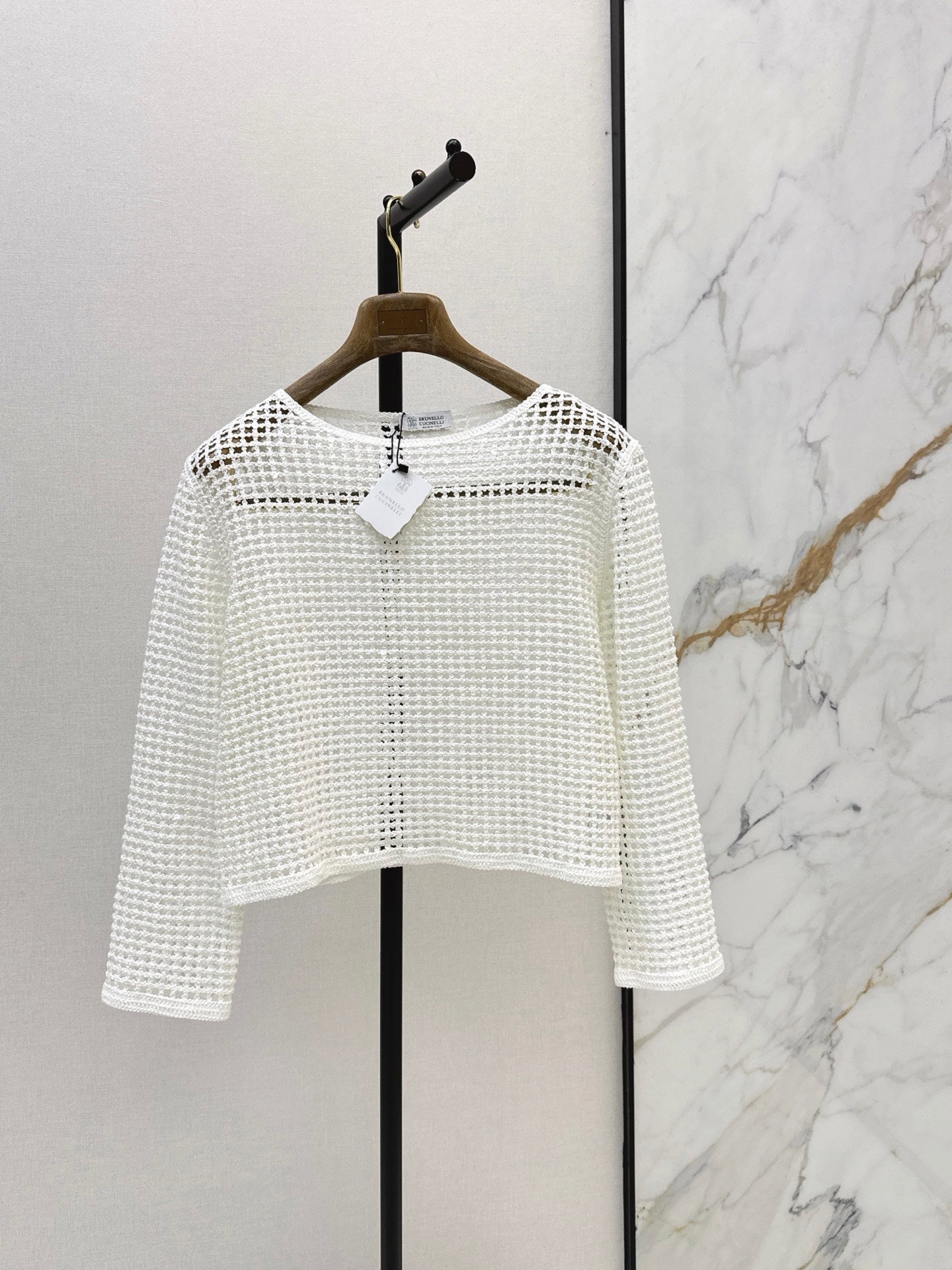 Brunello Cucinelli/ 26 Early Autumn New Hollow-Out Long Sleeve Knit