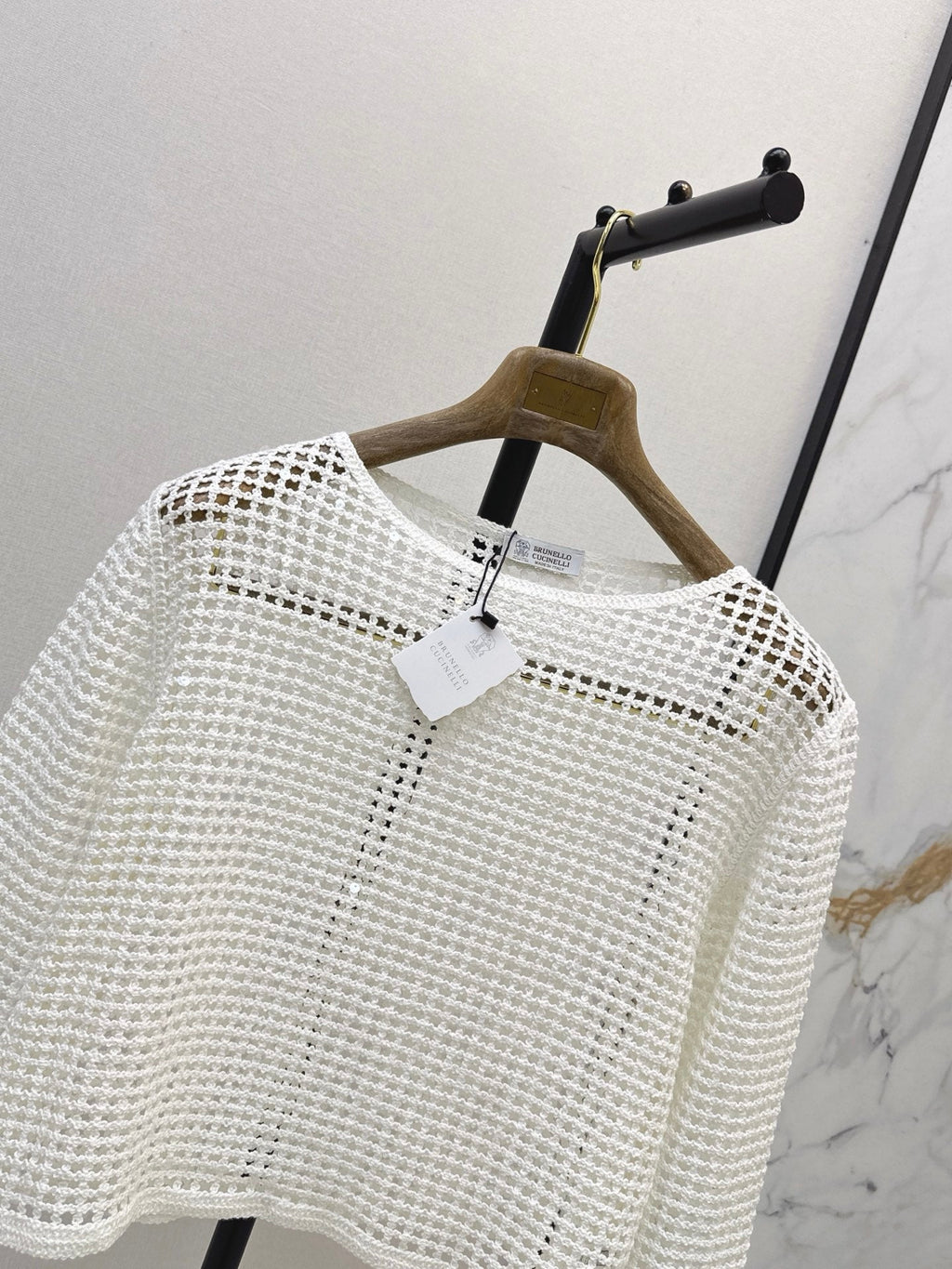 Brunello Cucinelli/ 26 Early Autumn New Hollow-Out Long Sleeve Knit