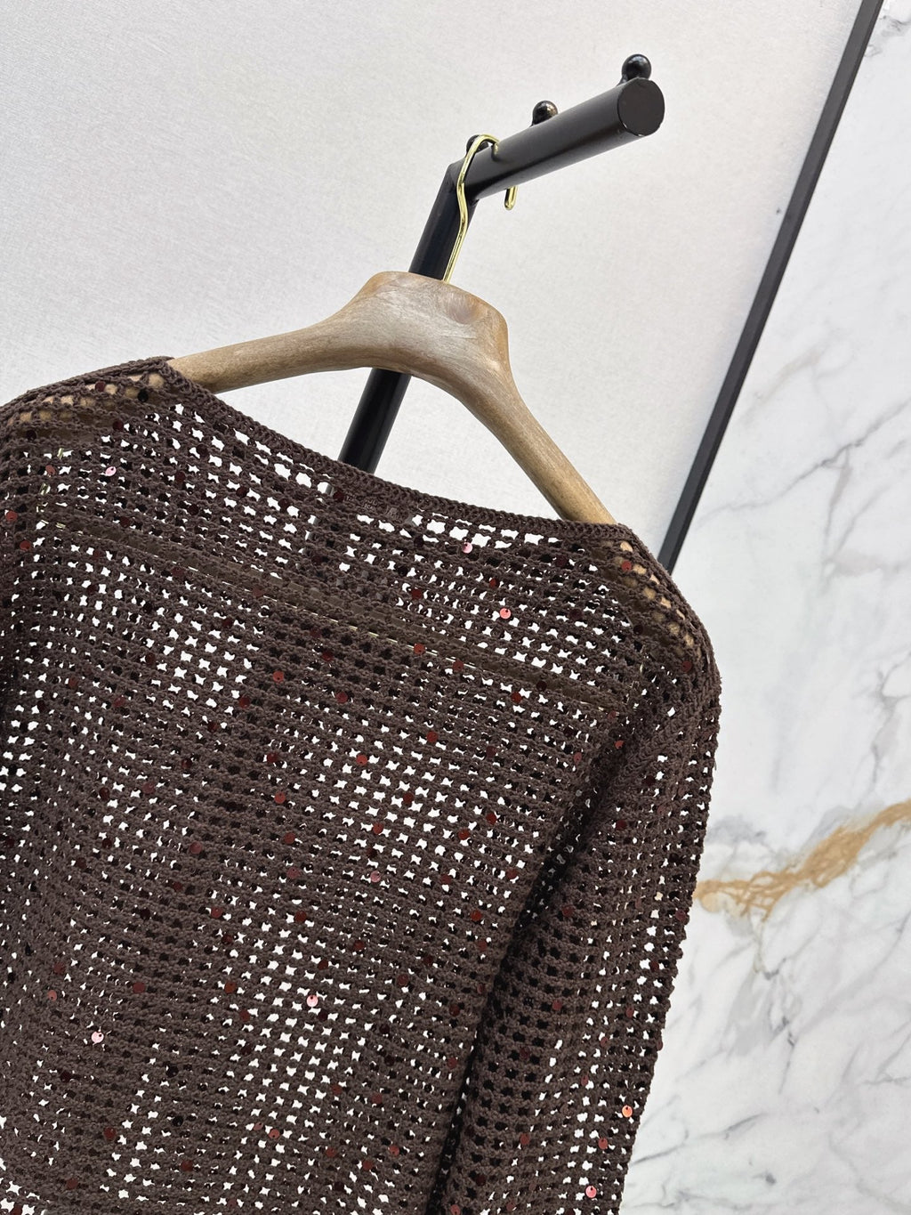 Brunello Cucinelli/ 26 Early Autumn New Hollow-Out Long Sleeve Knit
