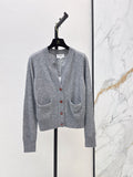 V-Neck Long-Sleeve Knit Cardigan