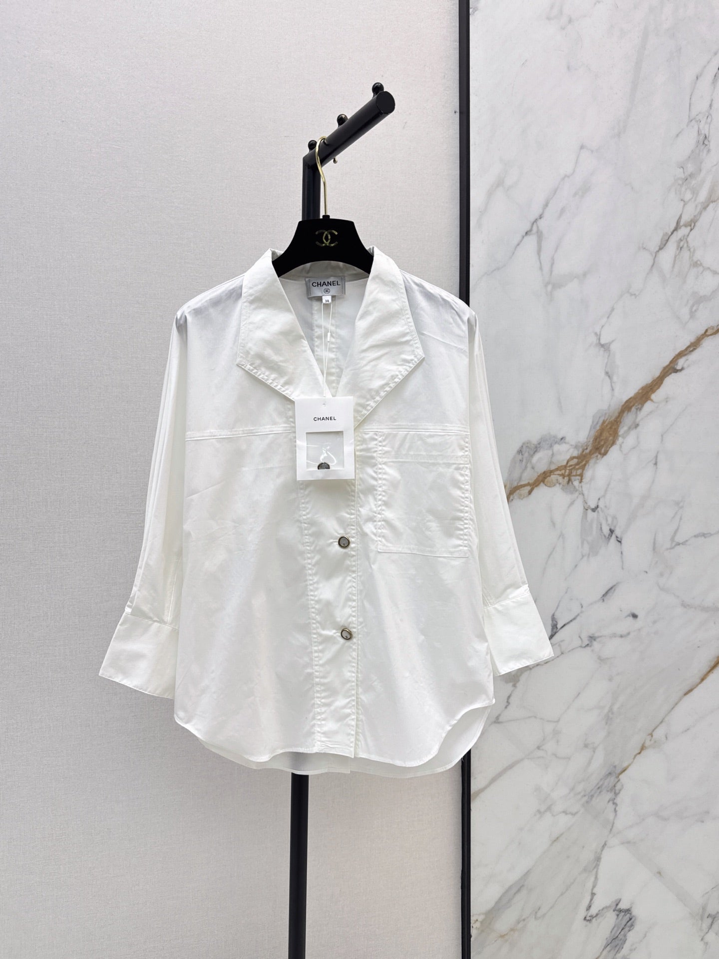 Long-Sleeve Collared Shirt