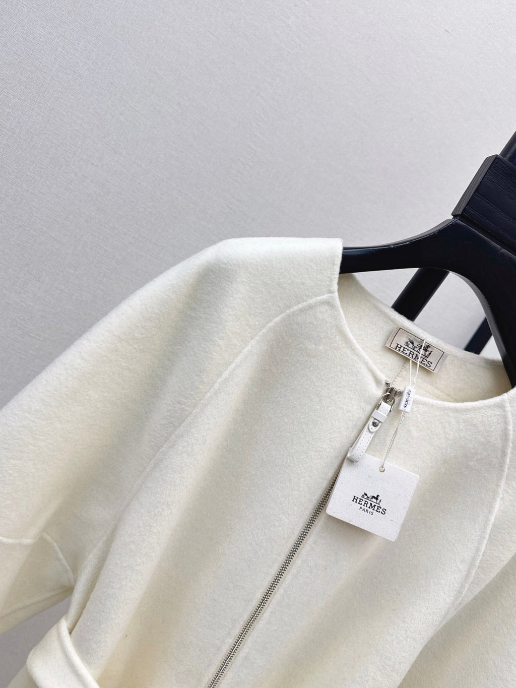Hermès/26 Early Autumn New Double-Faced Round Neck Long Coat