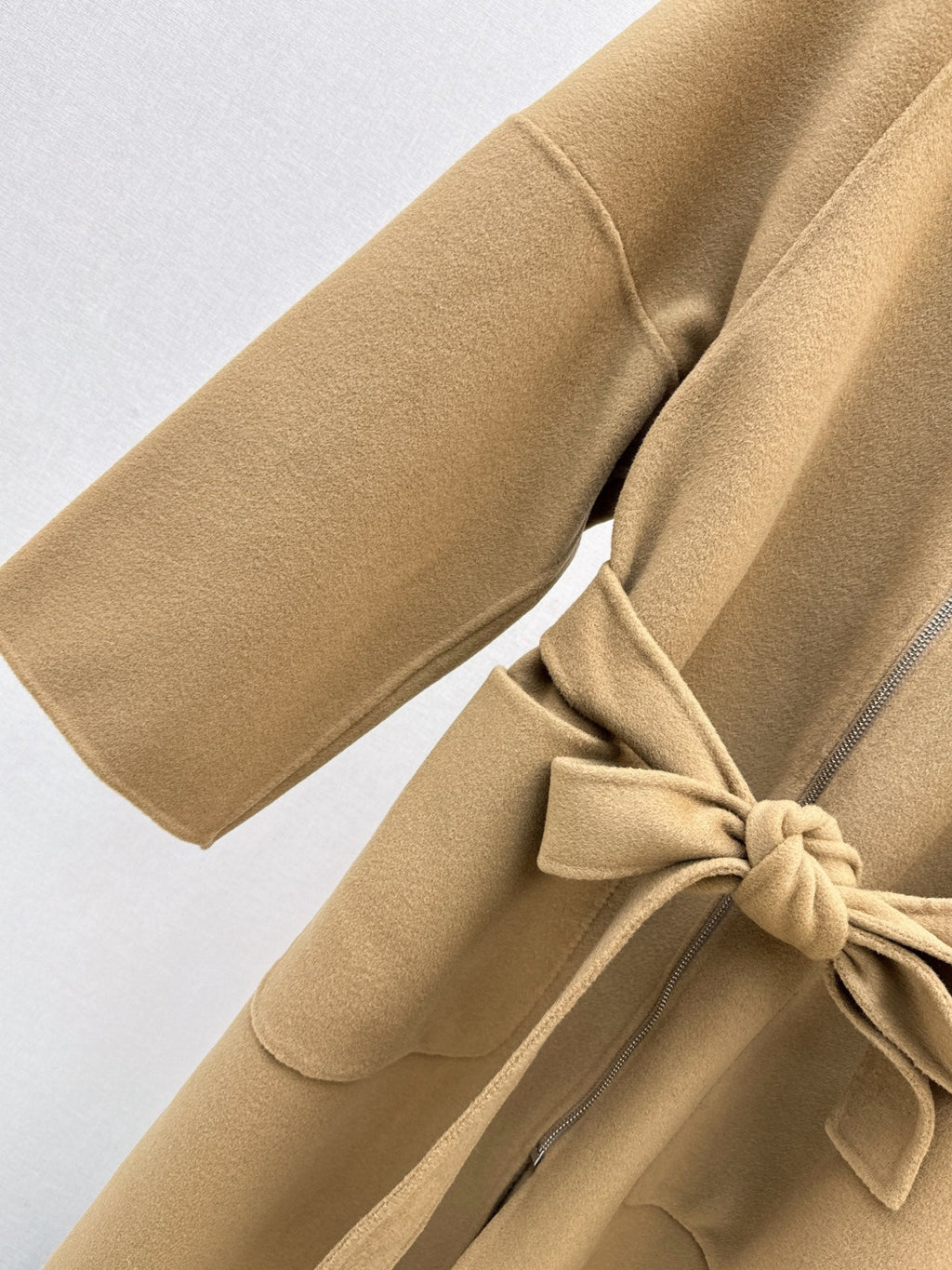 Hermès/26 Early Autumn New Double-Faced Round Neck Long Coat