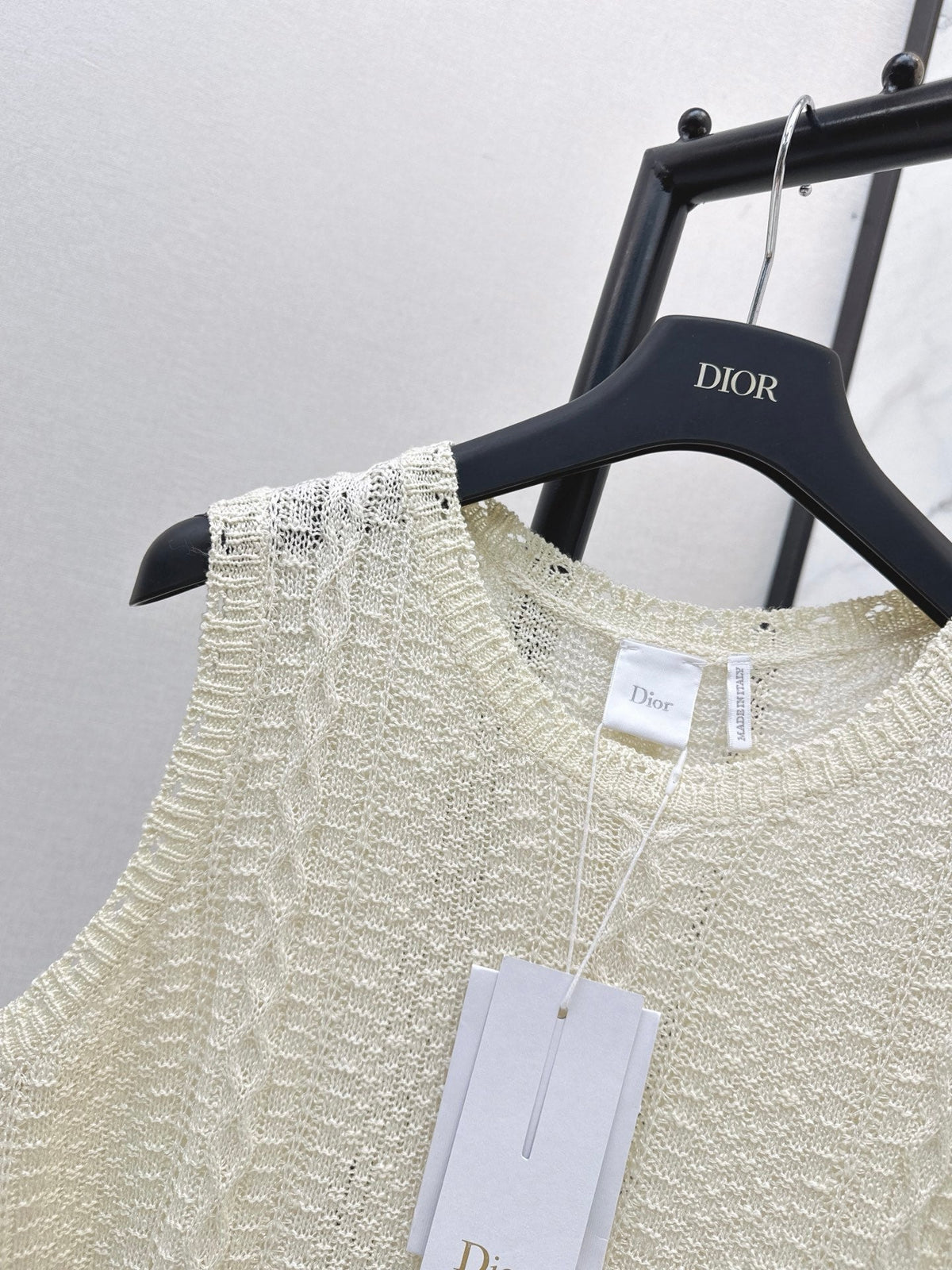 Sleeveless Crew-Neck Knit Top