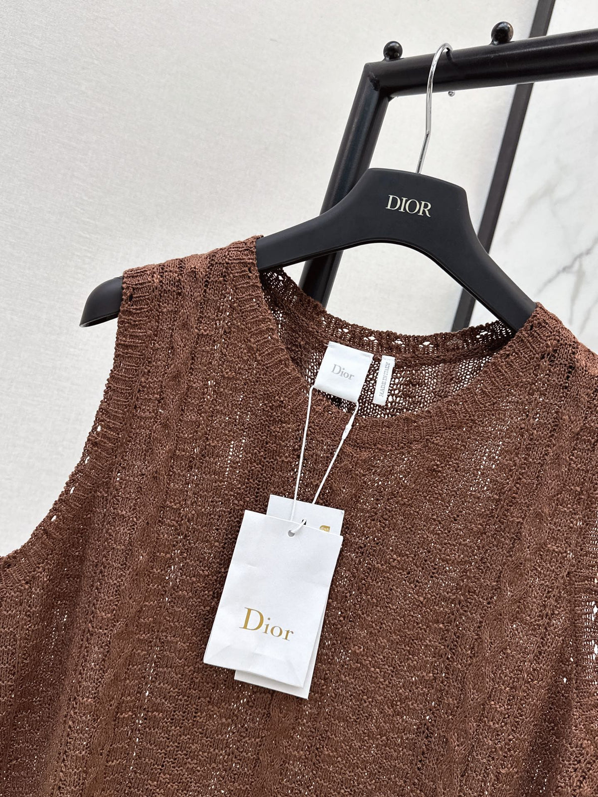 Sleeveless Crew-Neck Knit Top
