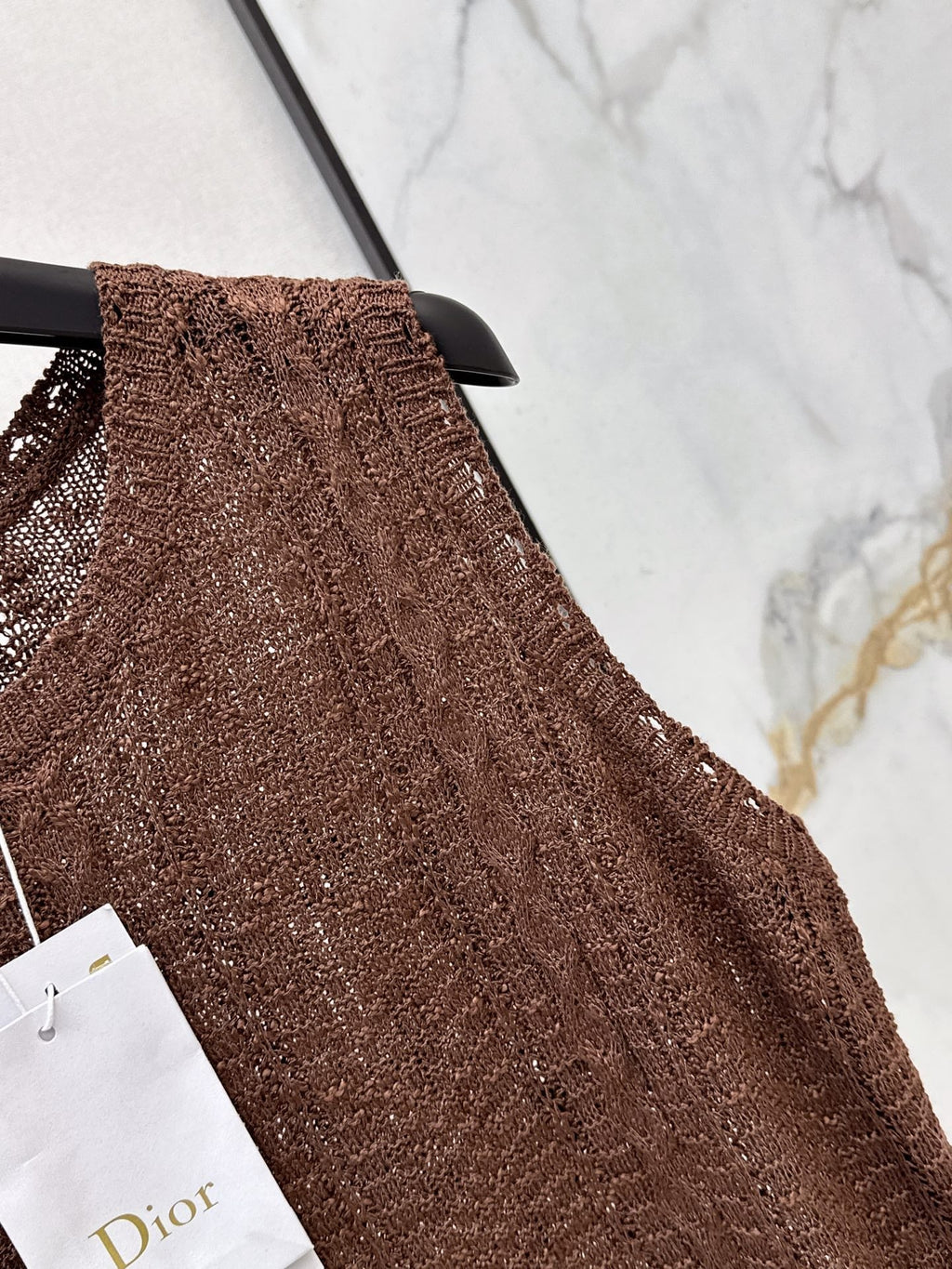 Sleeveless Crew-Neck Knit Top