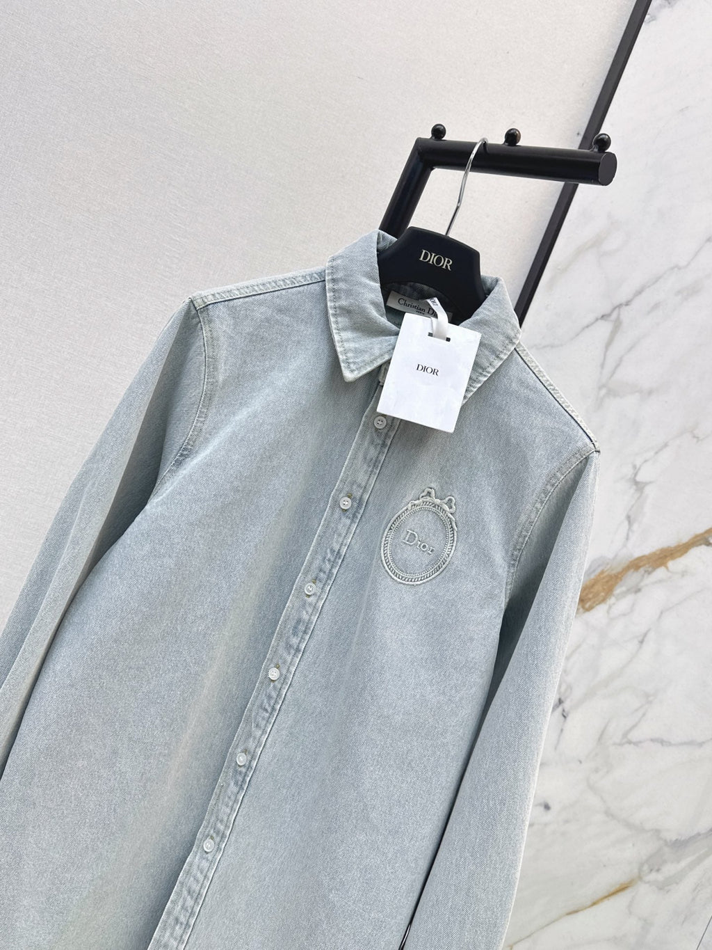 Vintage-Washed Denim Shirt