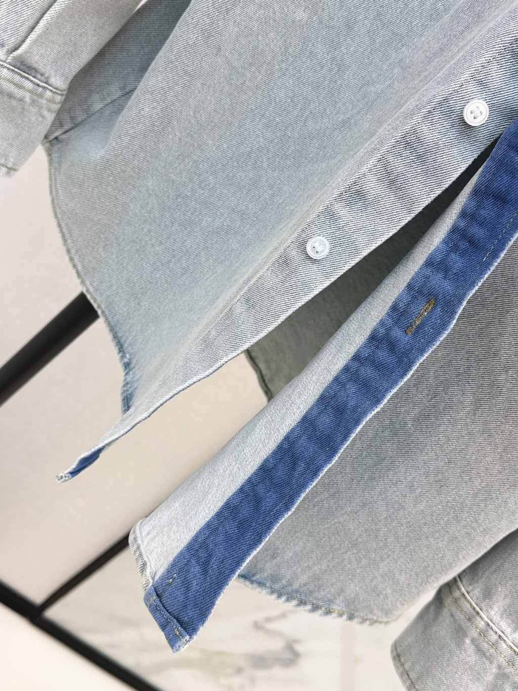 Vintage-Washed Denim Shirt