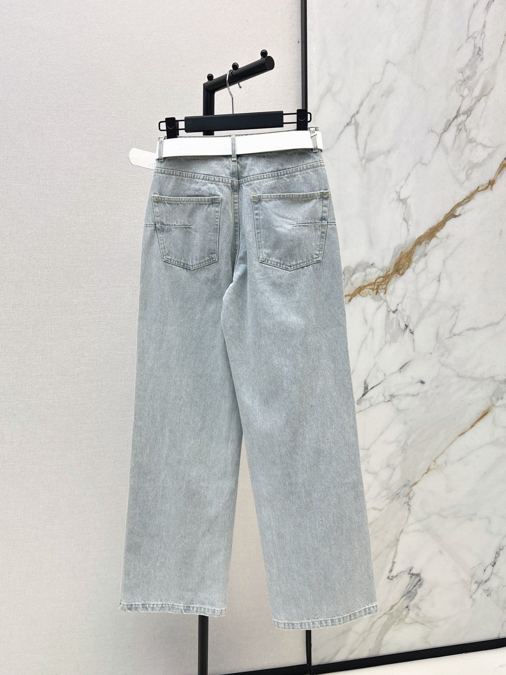 Vintage-Washed Denim Trousers