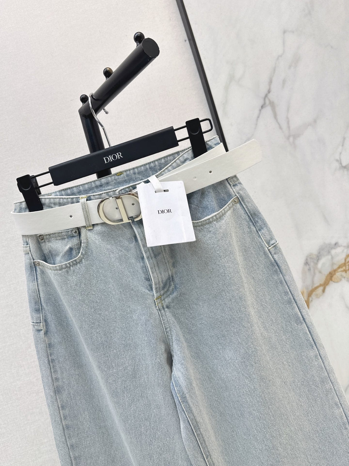 Vintage-Washed Denim Trousers