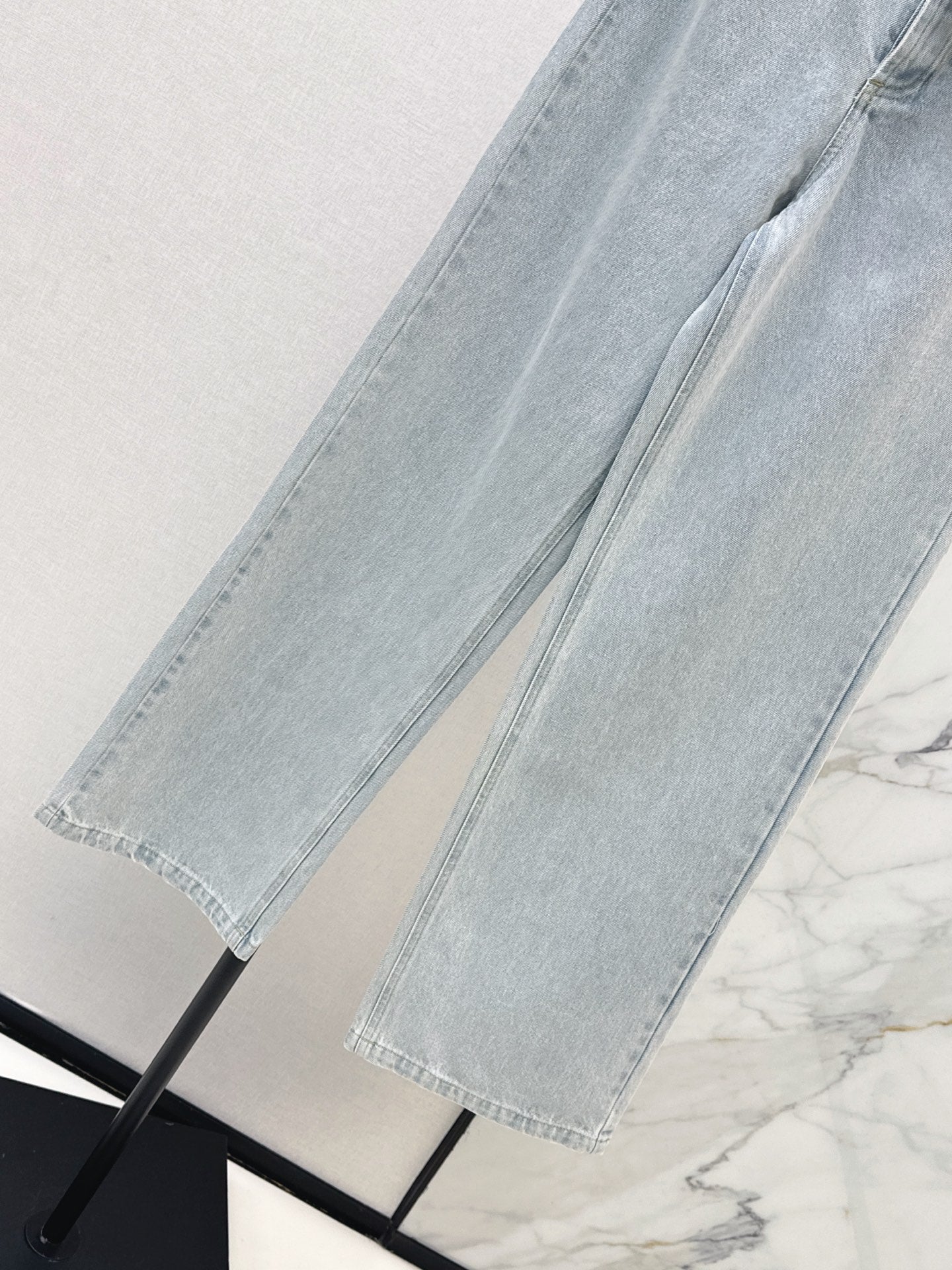 Vintage-Washed Denim Trousers