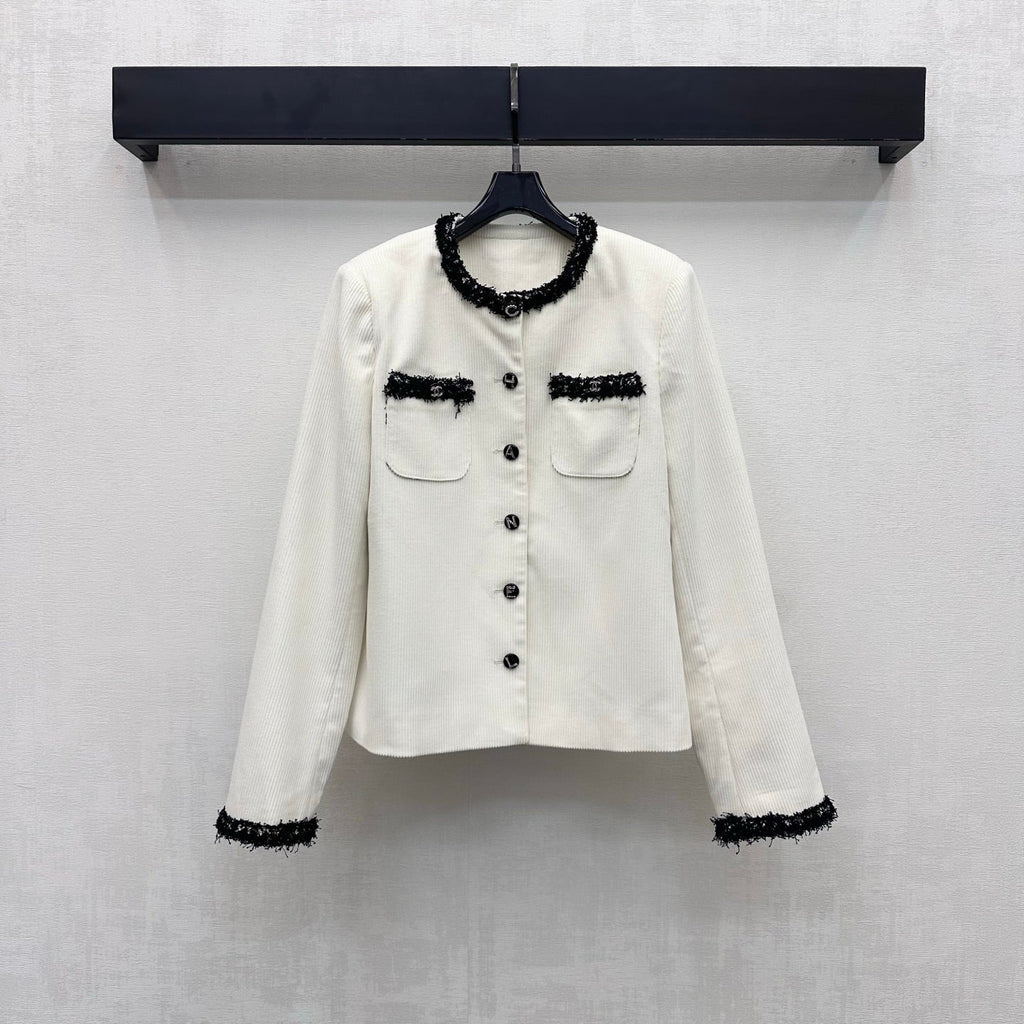 Raw-edge corduroy jacket