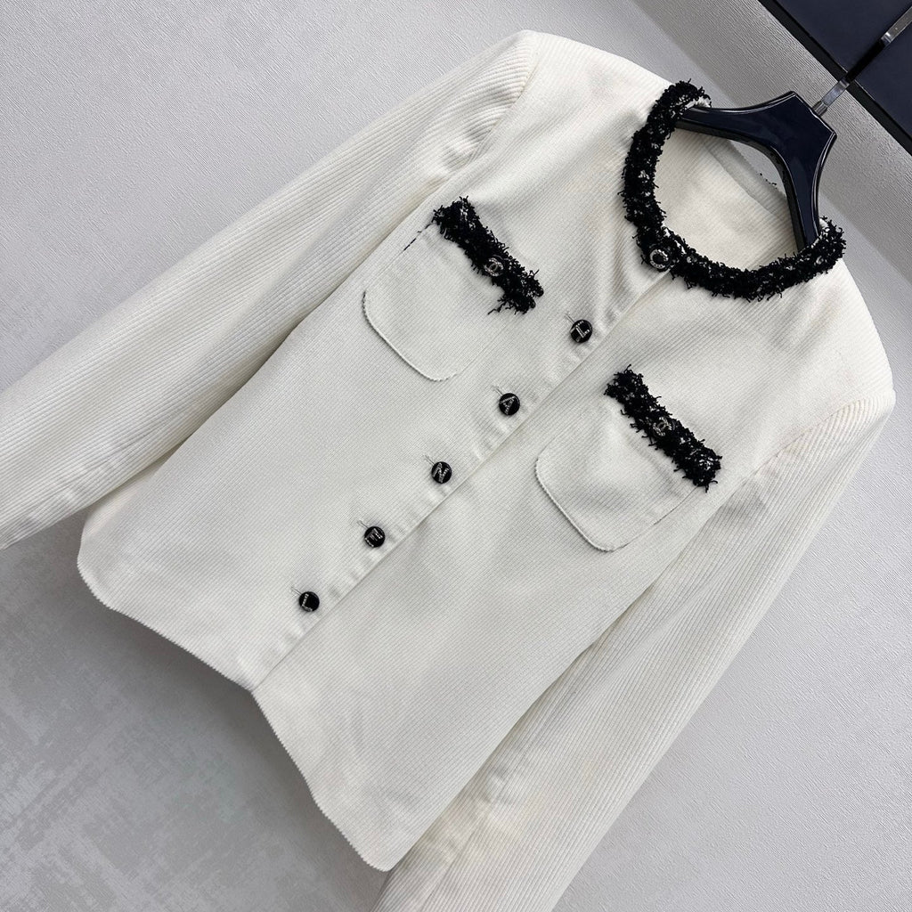 Raw-edge corduroy jacket