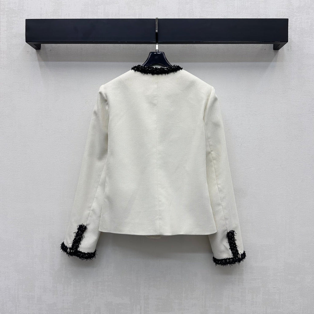 Raw-edge corduroy jacket