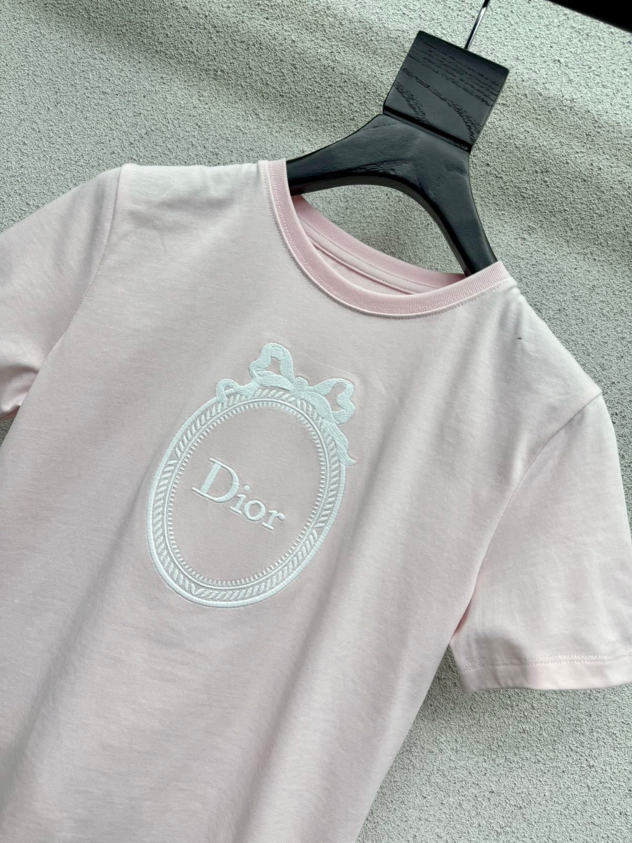 Dior/26SS Embroidered Logo Short-Sleeve T-Shirt