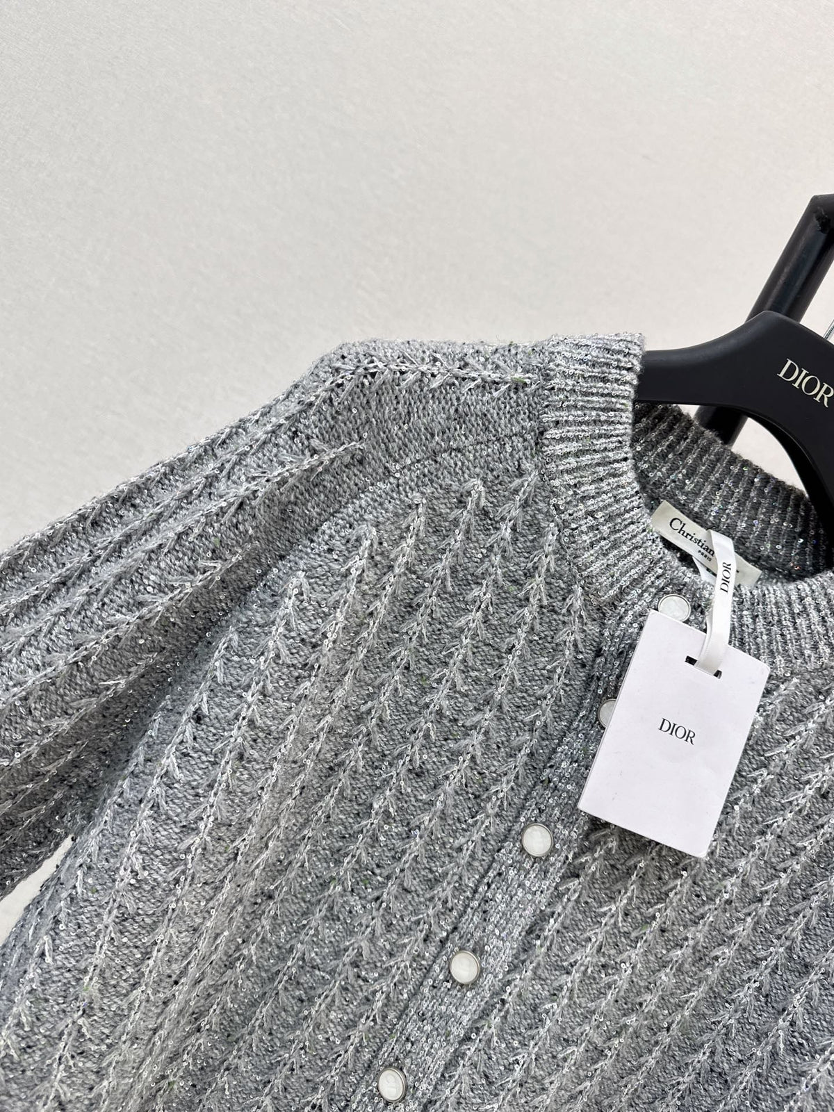 Iridescent Sequin-Embellished Cashmere Cardigan