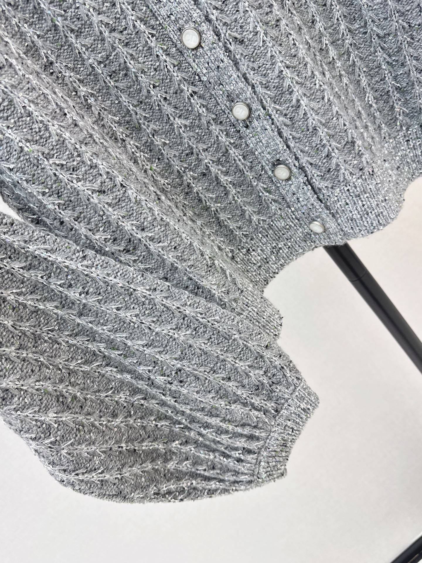 Iridescent Sequin-Embellished Cashmere Cardigan