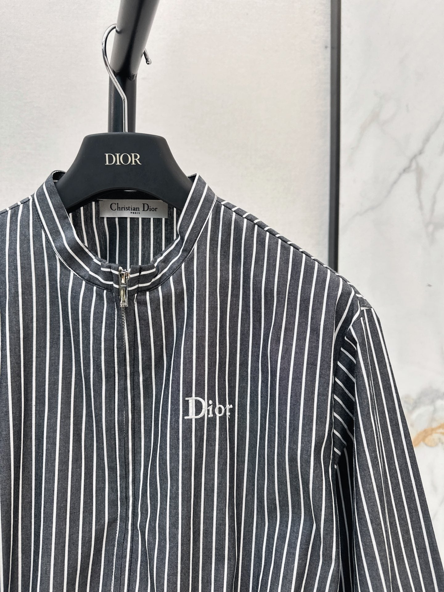 Striped Long-Sleeve Shirt with Drawstring Waist