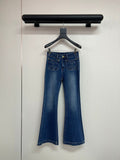 Rhinestone-Embellished Pocket Flare Jeans