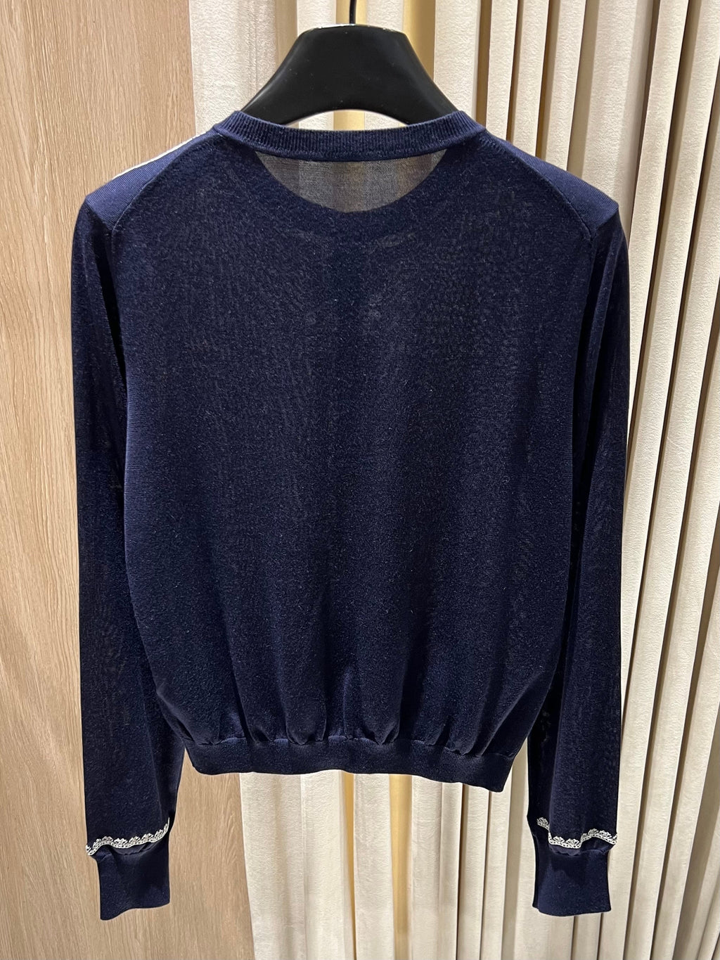 Lace-Trimmed Knit Cardigan