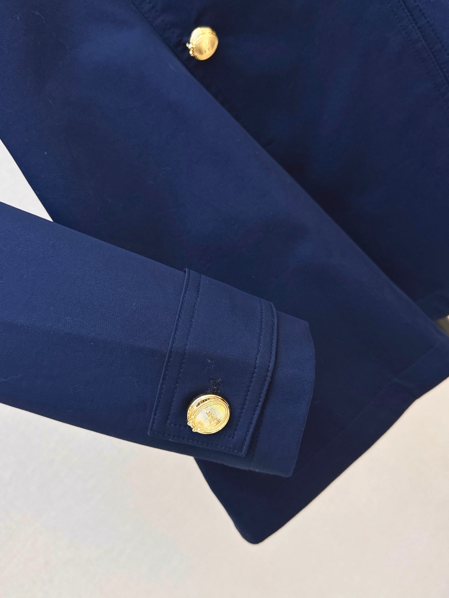 Navy Blue Cropped Jacket