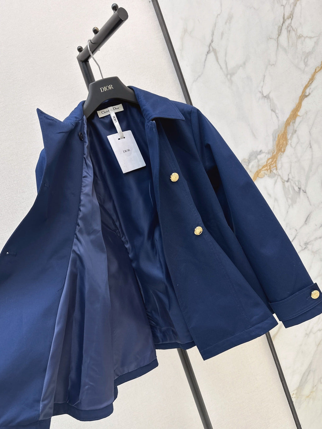 Navy Blue Cropped Jacket