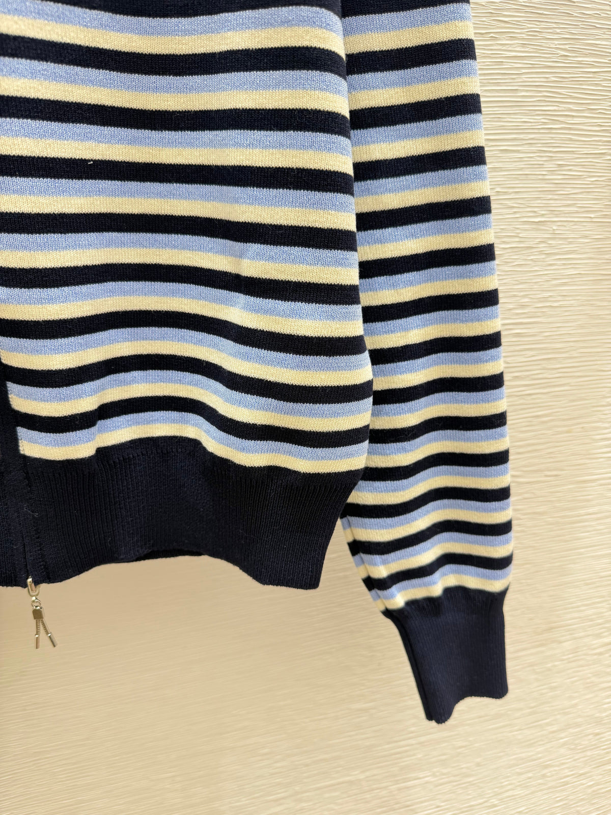 chanel/26 New Double C Stripe Hoodie Knit Cardigan