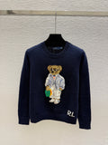 Ralph Lauren / 26 New Bear Embroidered Crew Neck Knit Sweater