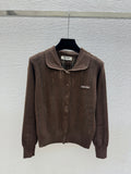 MiuMiu/26 New Doll Collar Hollow Knit Cardigan