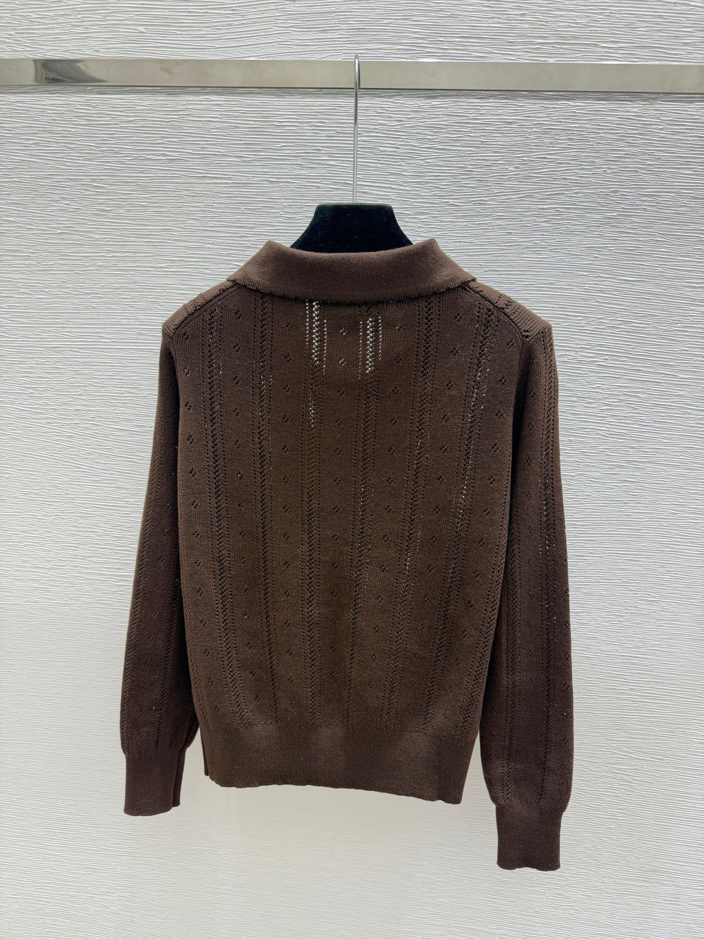 MiuMiu/26 New Doll Collar Hollow Knit Cardigan