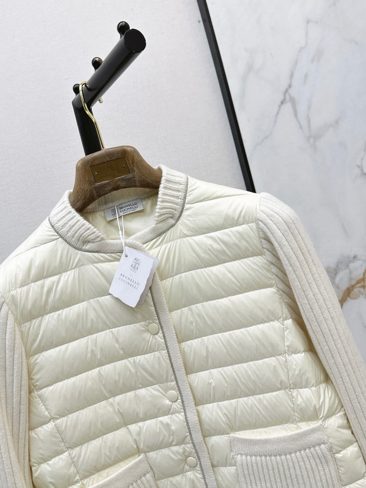 Brunello Cucinelli / 26 Fall-Winter Latest Wool Knit Patchwork Down Jacket