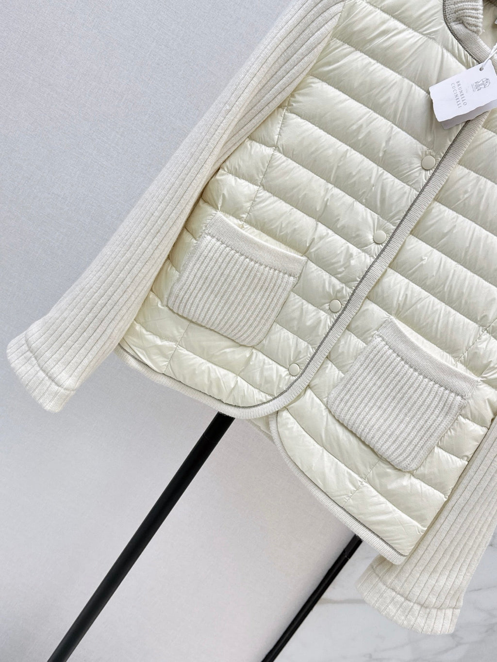 Brunello Cucinelli / 26 Fall-Winter Latest Wool Knit Patchwork Down Jacket