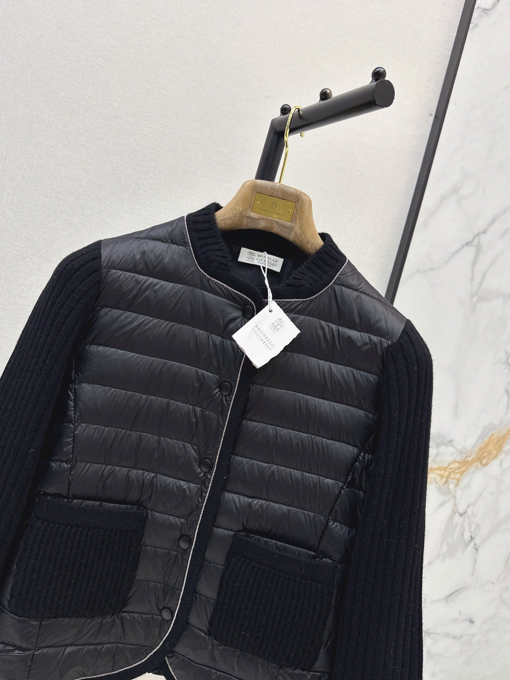 Brunello Cucinelli / 26 Fall-Winter Latest Wool Knit Patchwork Down Jacket