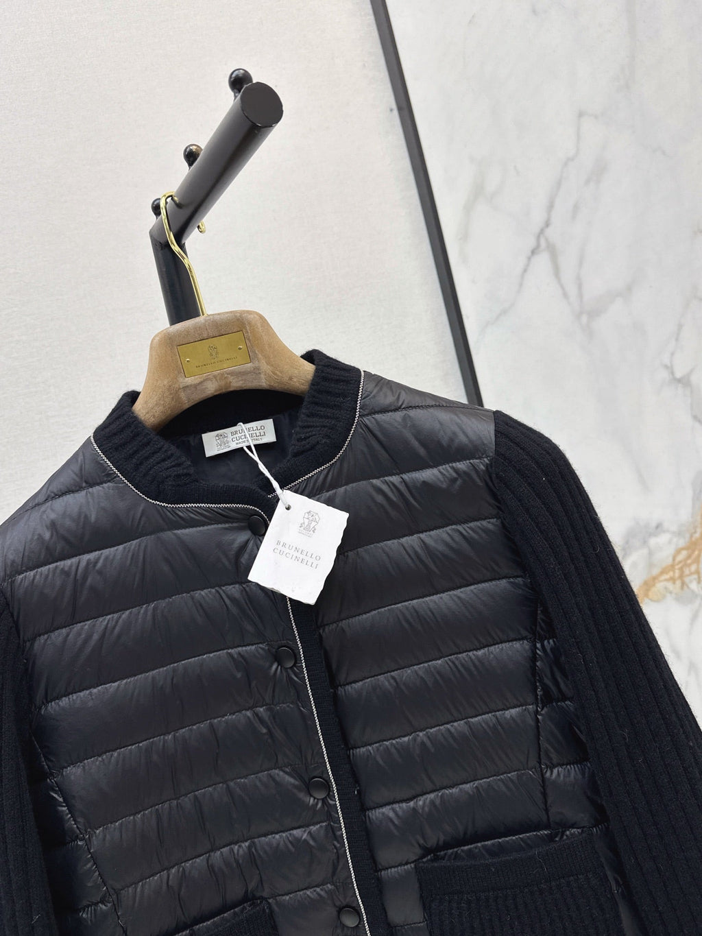 Brunello Cucinelli / 26 Fall-Winter Latest Wool Knit Patchwork Down Jacket