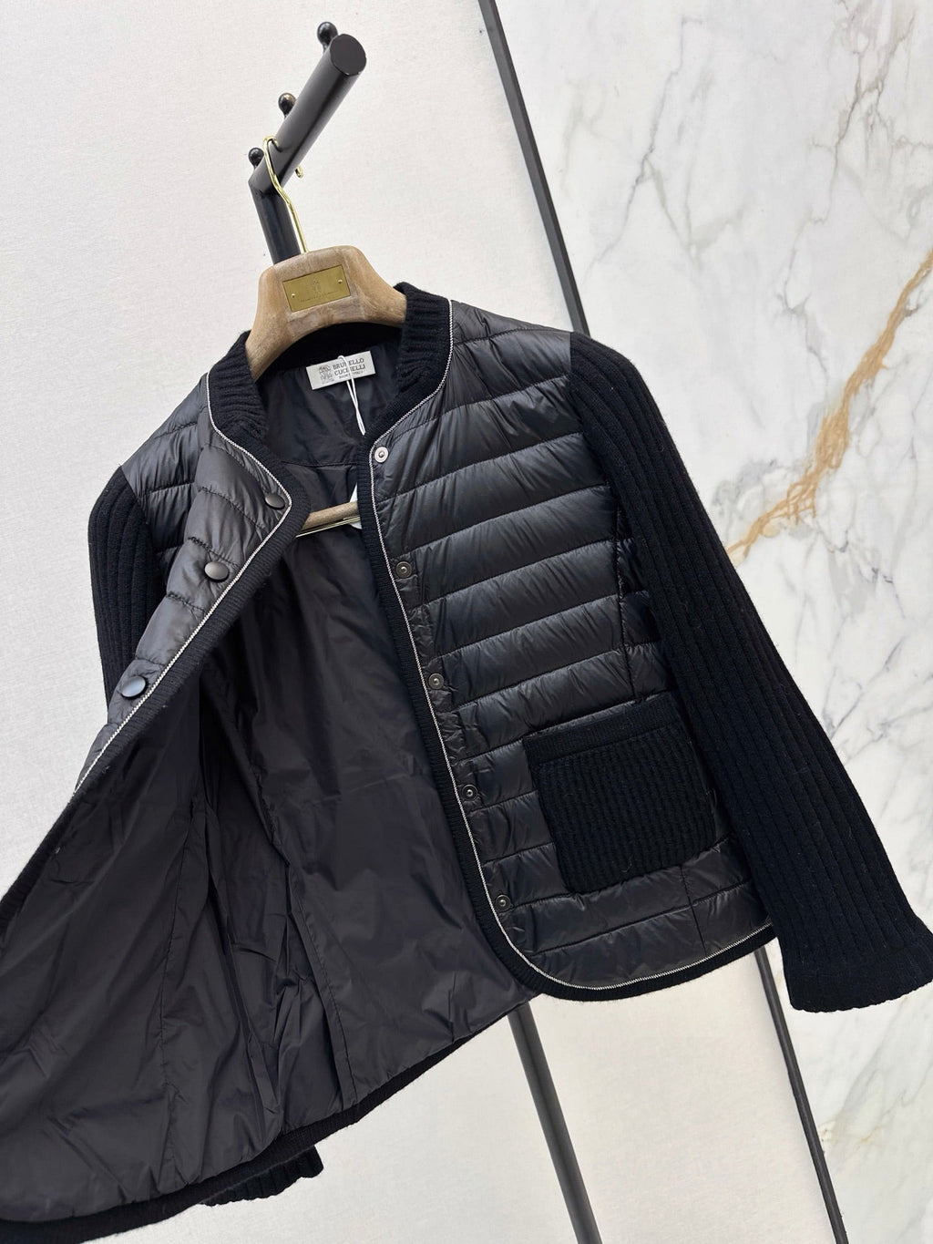 Brunello Cucinelli / 26 Fall-Winter Latest Wool Knit Patchwork Down Jacket