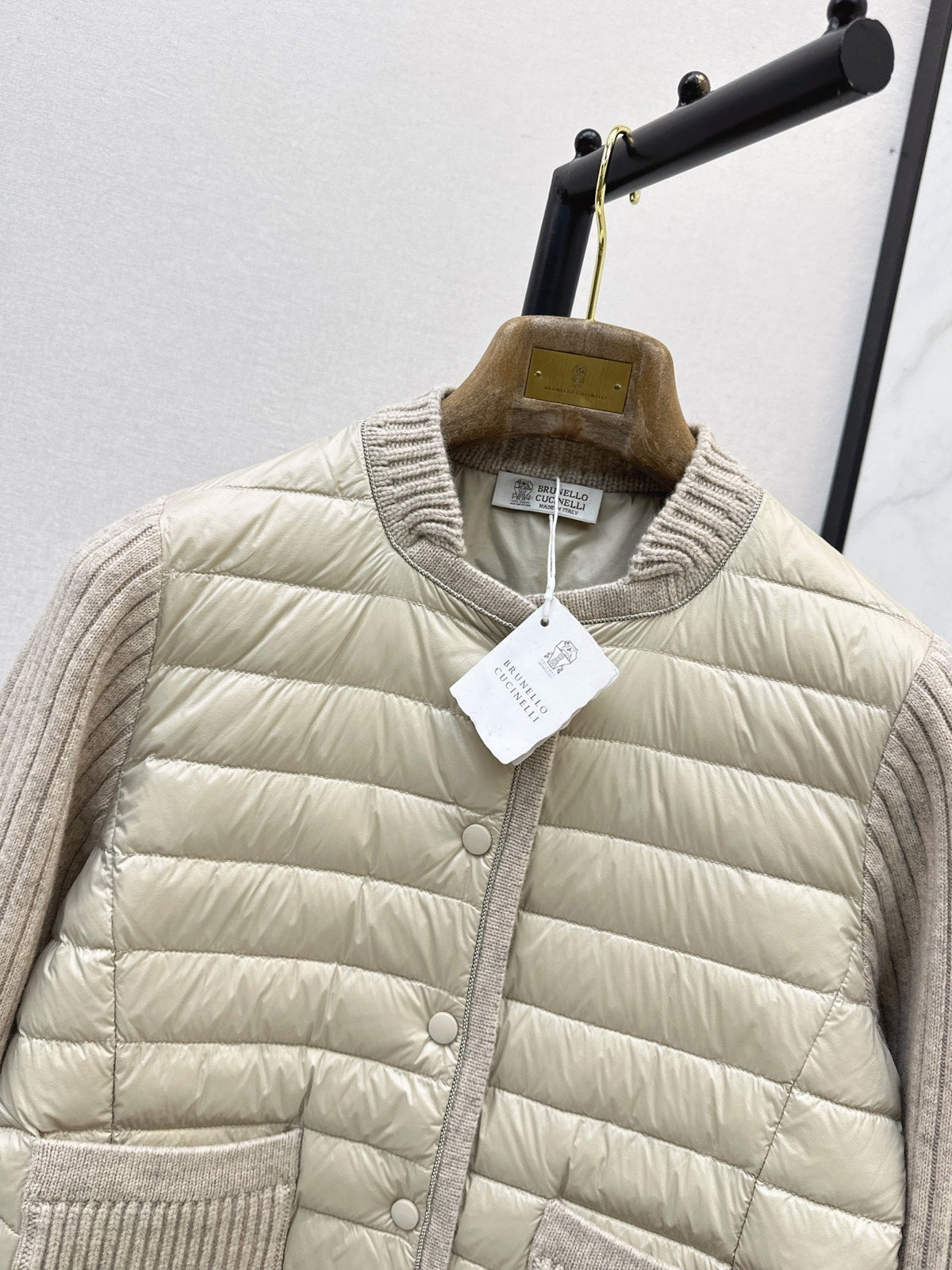 Brunello Cucinelli / 26 Fall-Winter Latest Wool Knit Patchwork Down Jacket