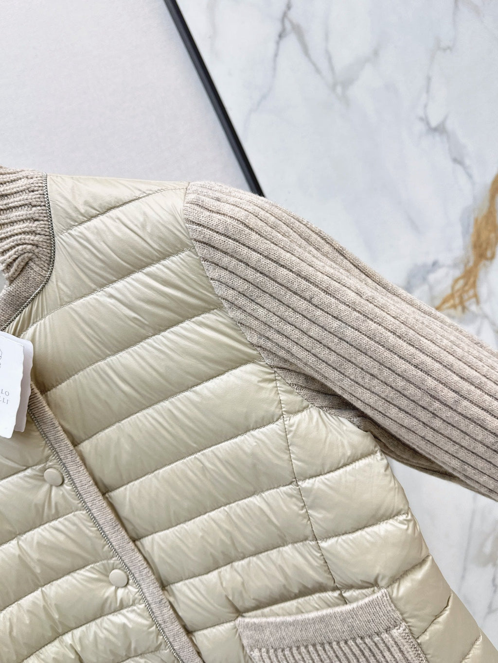 Brunello Cucinelli / 26 Fall-Winter Latest Wool Knit Patchwork Down Jacket