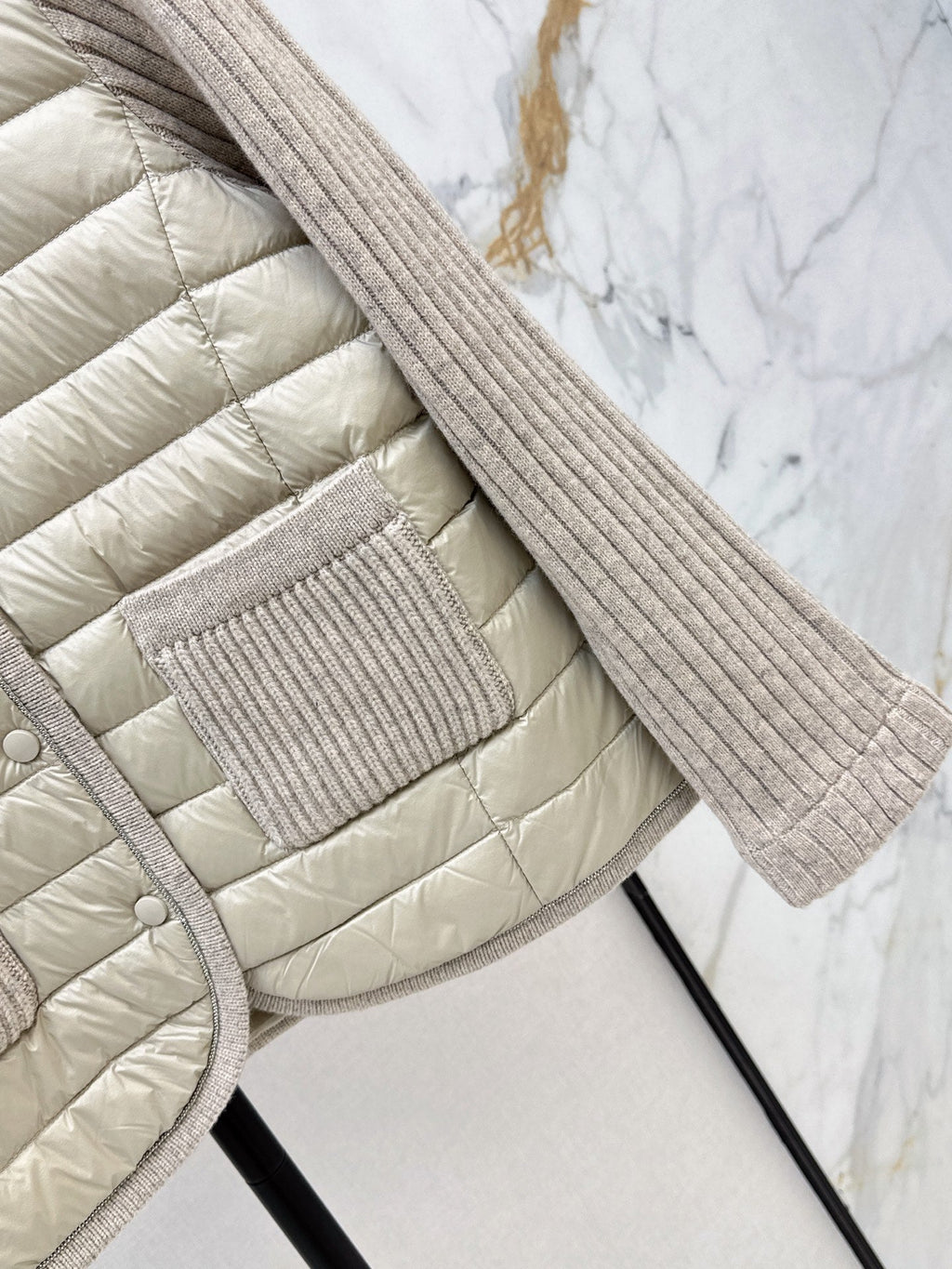 Brunello Cucinelli / 26 Fall-Winter Latest Wool Knit Patchwork Down Jacket