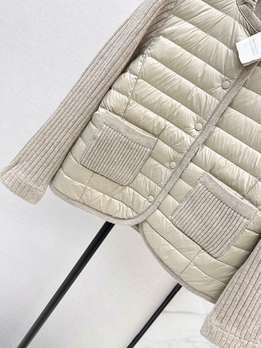 Brunello Cucinelli / 26 Fall-Winter Latest Wool Knit Patchwork Down Jacket